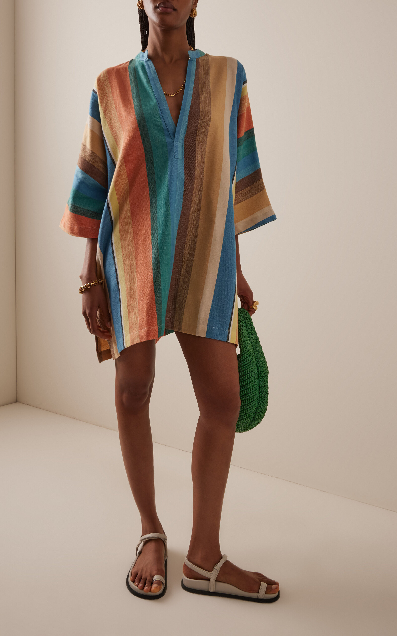 Exclusive Riviera Striped Cotton Mini Dress multi - 3
