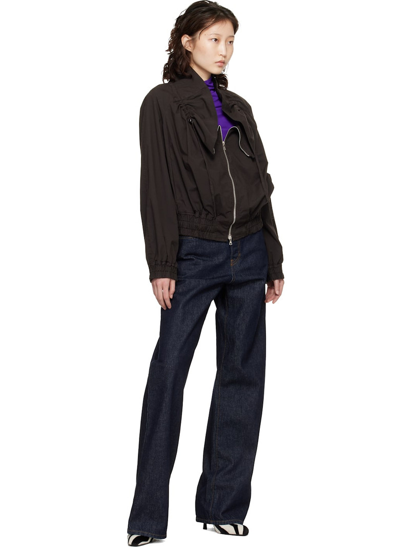 Dries Van Noten Brown Cocoon Bomber Jacket outlook