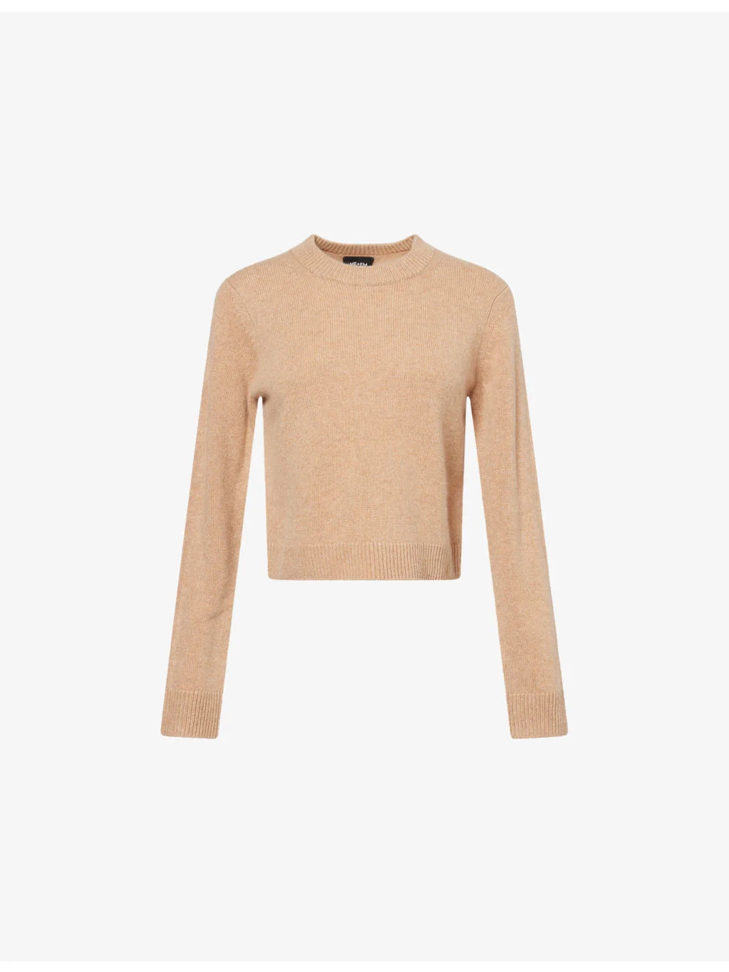 Round-Neck Ribbed-Trim Cashmere Jumper - 1