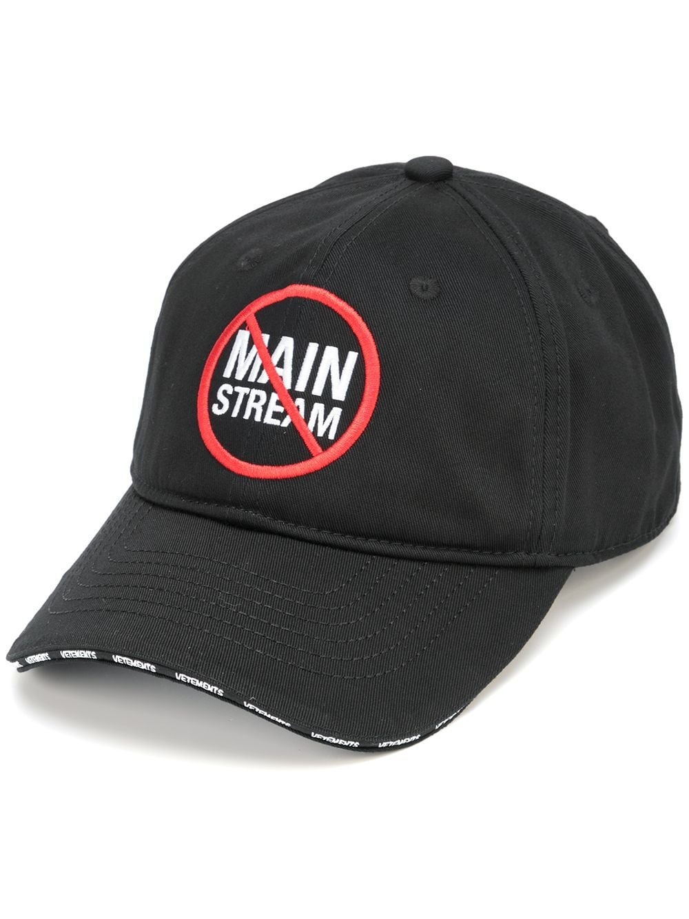 slogan-print cotton cap - 1