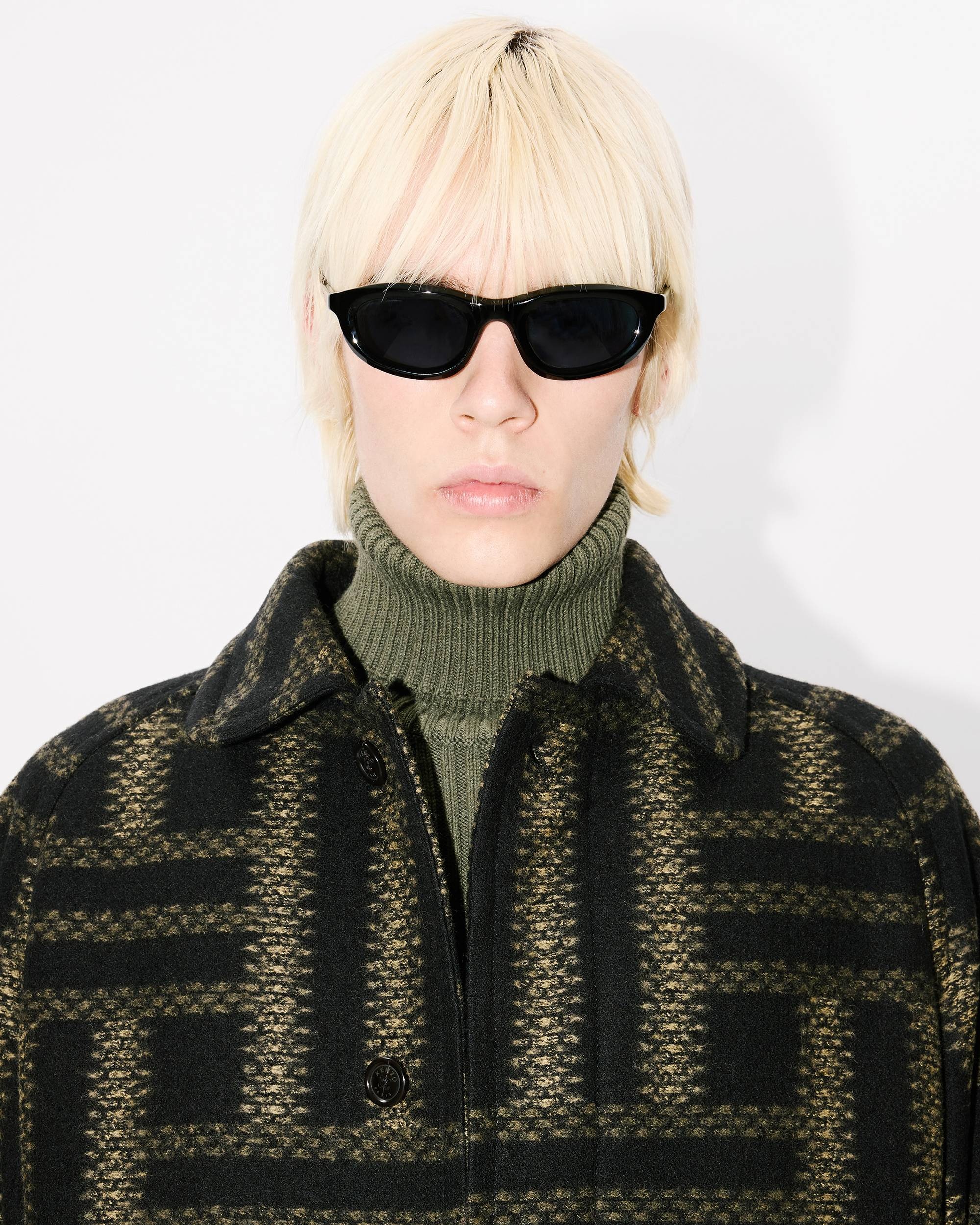 'KENZO Weave' wool overcoat - 5