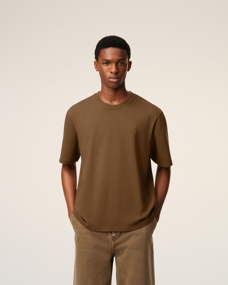 BROWN COTTON AMI DE COEUR T-SHIRT 3