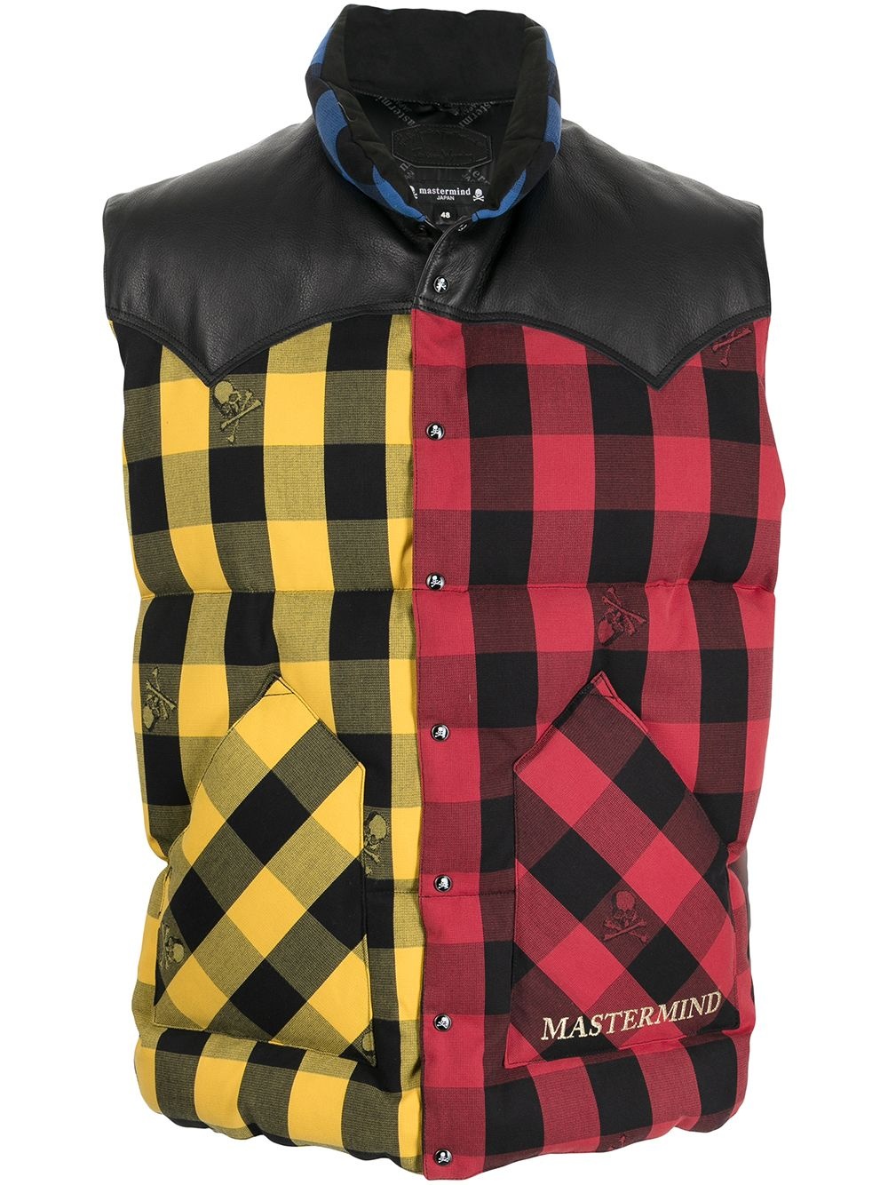 check-print padded gillet - 1