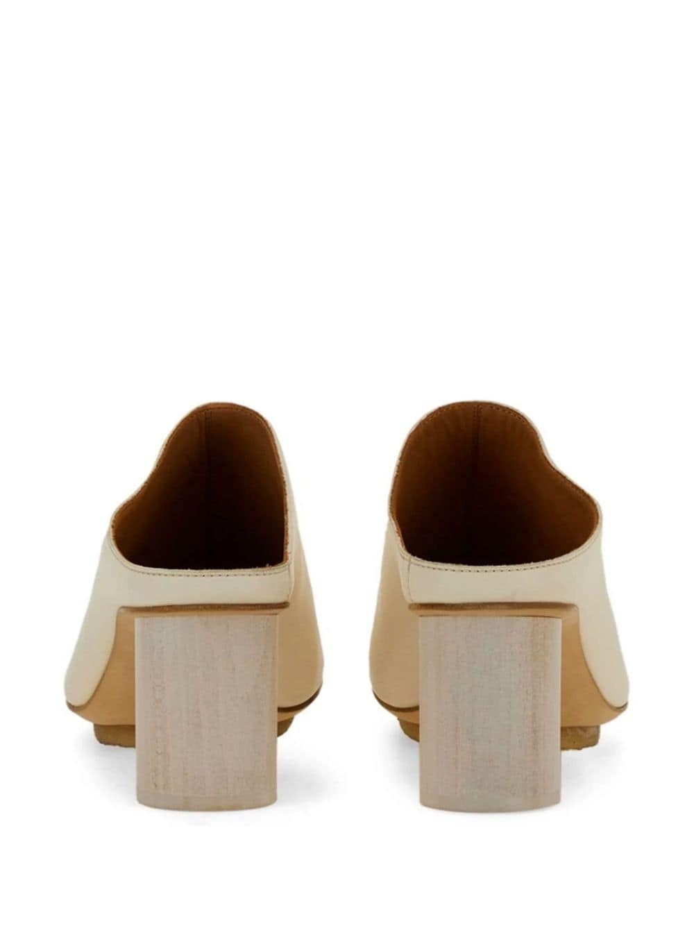 square-toe leather mules - 3