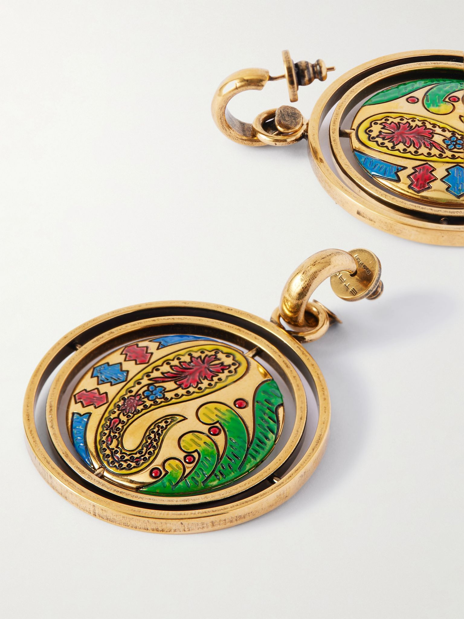 Gold-tone and enamel earrings Gold - 3