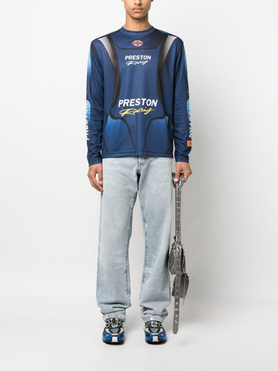 Heron Preston distressed wide leg jeans outlook