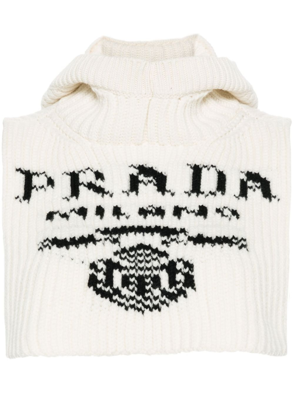 intarsia-knit logo neck warmer - 2