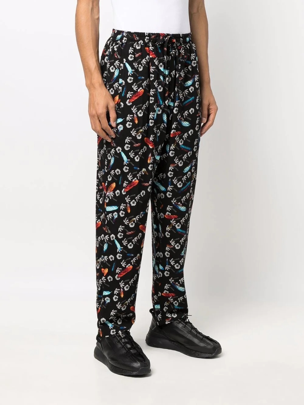 graphic-print pleated track pants - 3