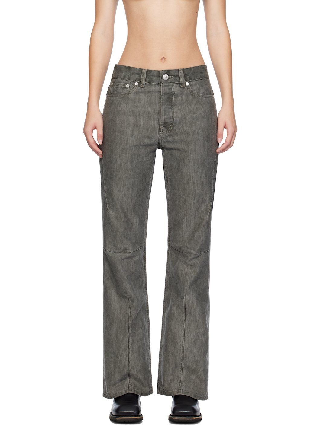 Gray Moto Cut Jeans - 1