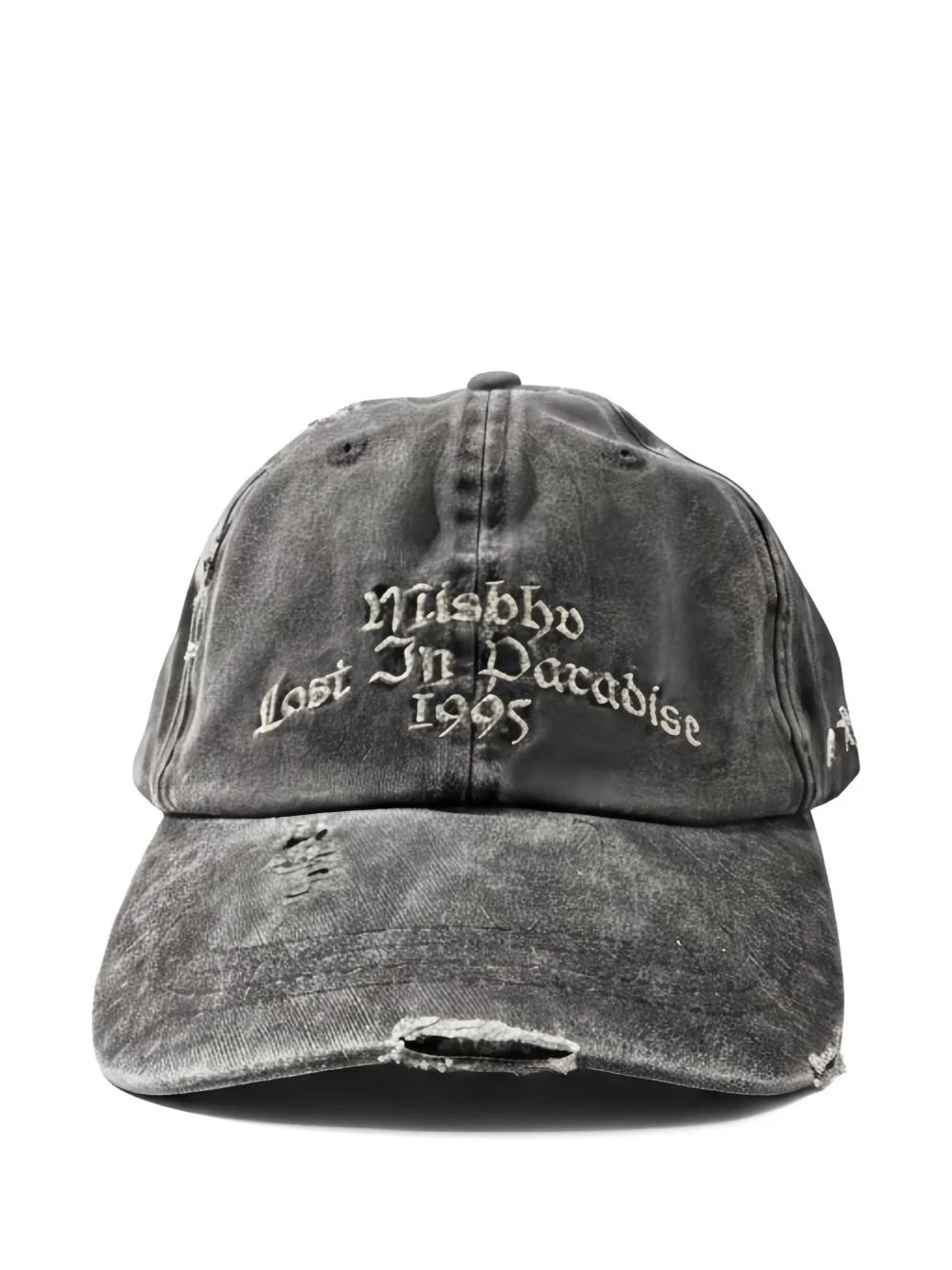 embroidered distressed cap - 1