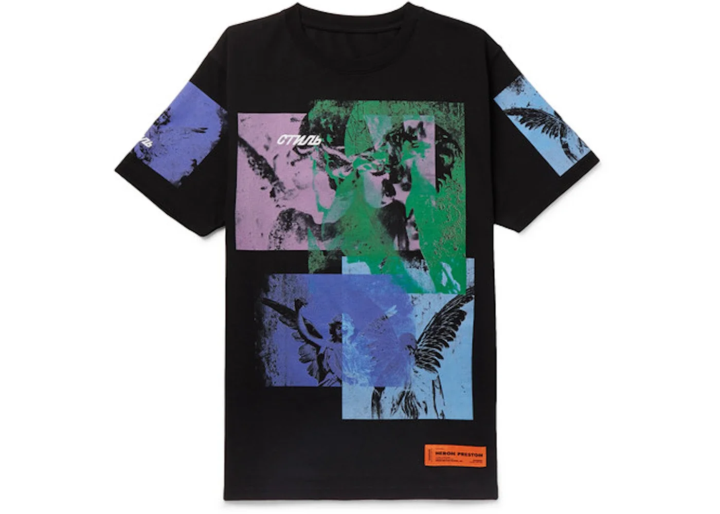 Heron Preston CTNMB Embroidered Angel Statue T-Shirt Black/Multicolor - 1