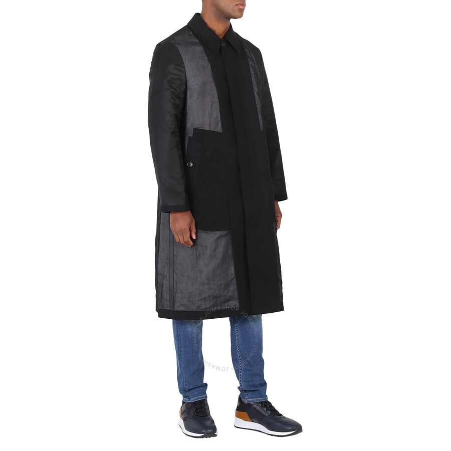 Burberry Men's Panelled Cotton Gabardine Car Coat In Black - 5
