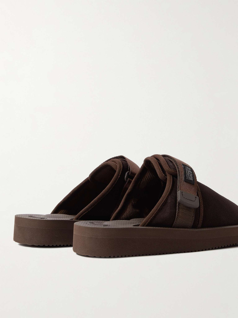 ZAVO-VS Webbing-Trimmed 스웨드 Mules 5