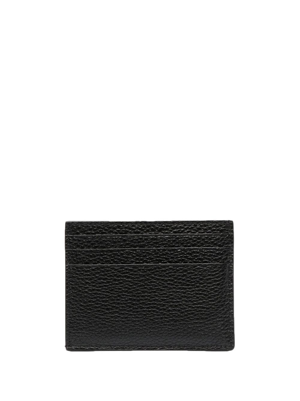 logo-print grained-leather cardholder - 2