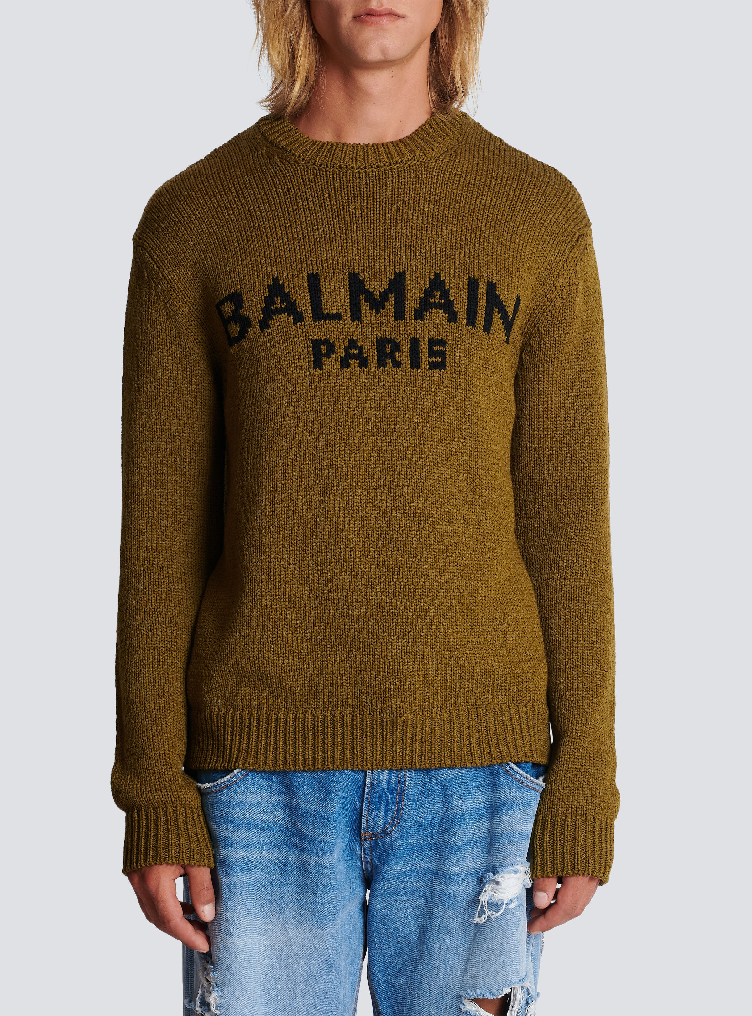 Wool jumper with Balmain logo - 5