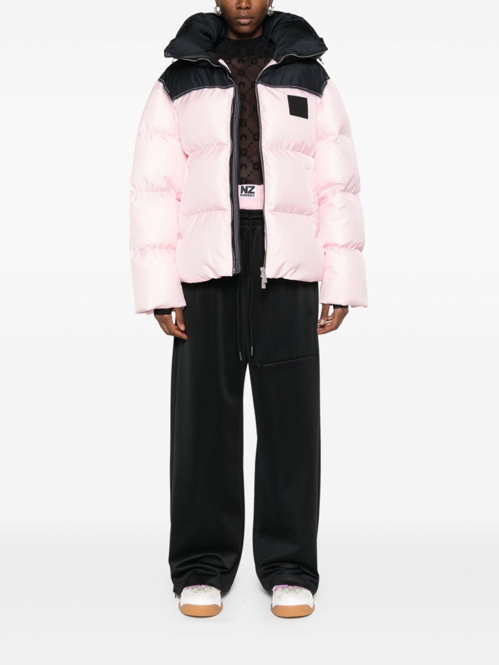 logo-appliqué puffer jacket - 2