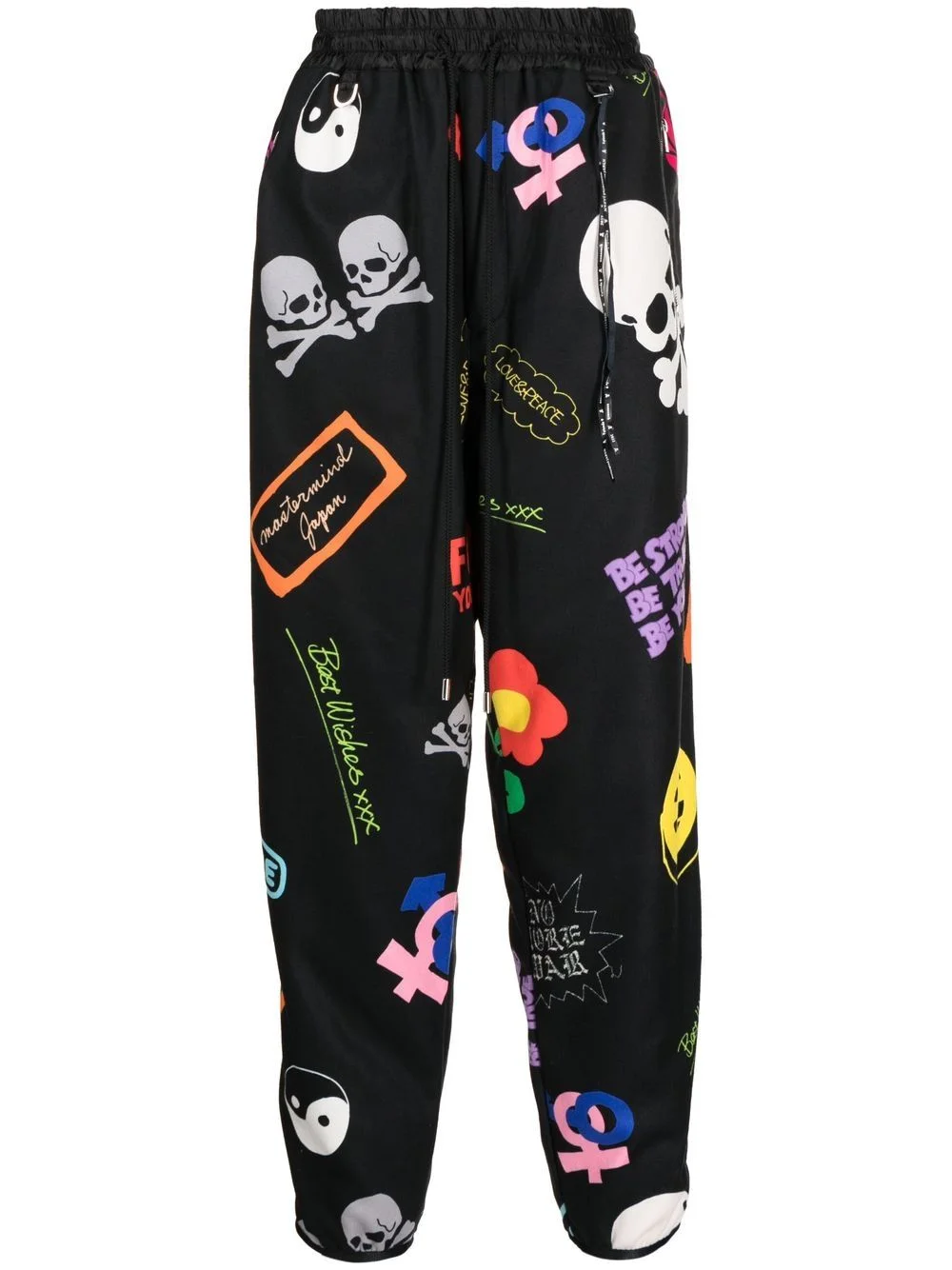 graphic-print drawstring track pants - 1