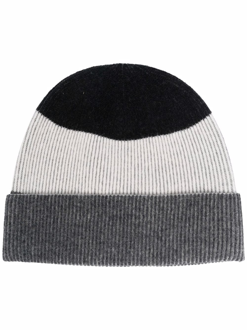 colour-block knitted beanie - 1