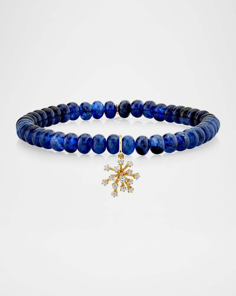 Small Burst Flower on Sapphire Stretch Bracelet 1