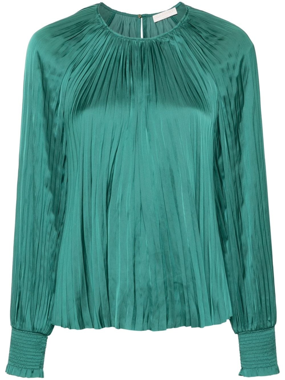 pleated satin blouse - 1