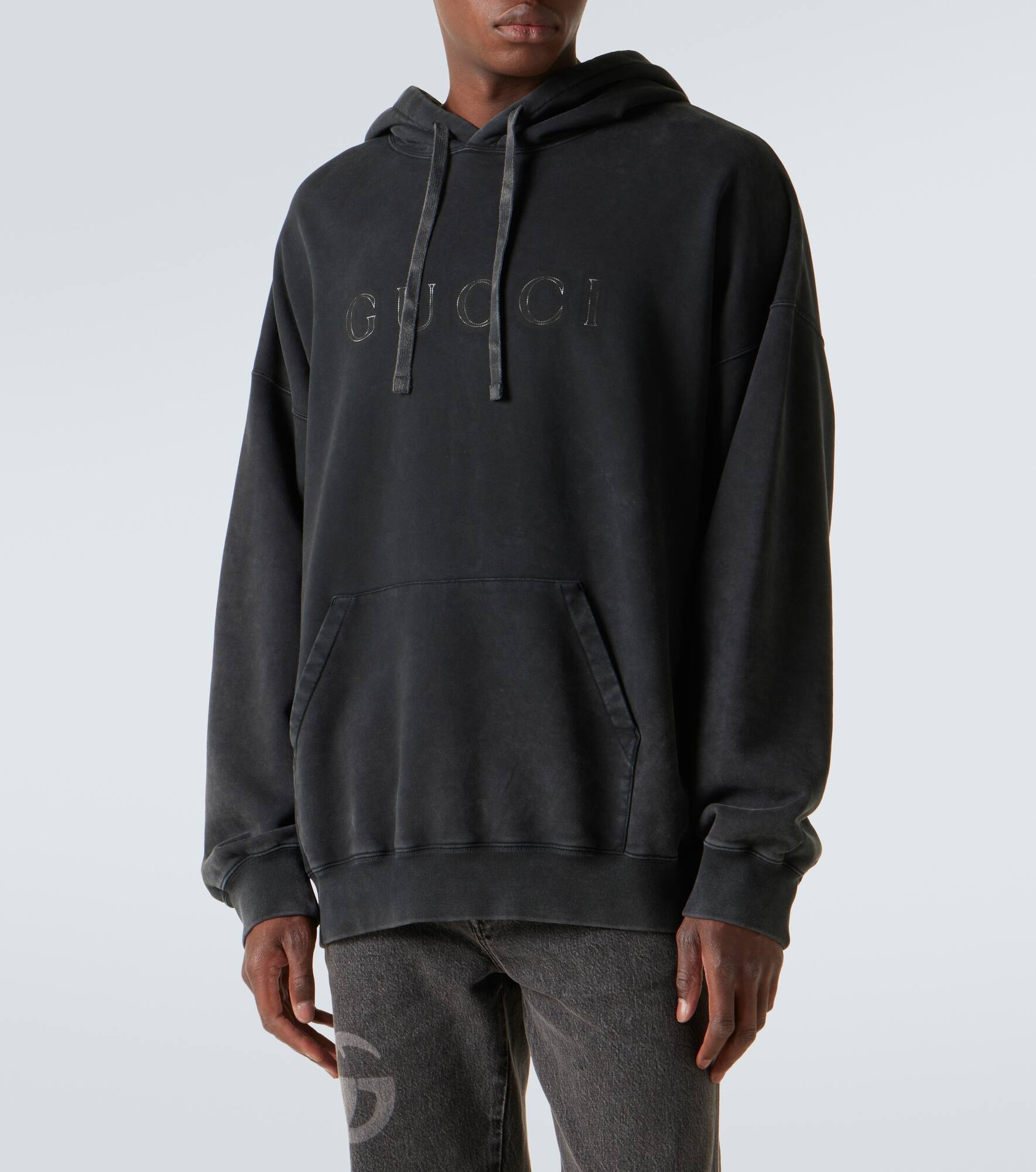 Logo cotton jersey hoodie - 3