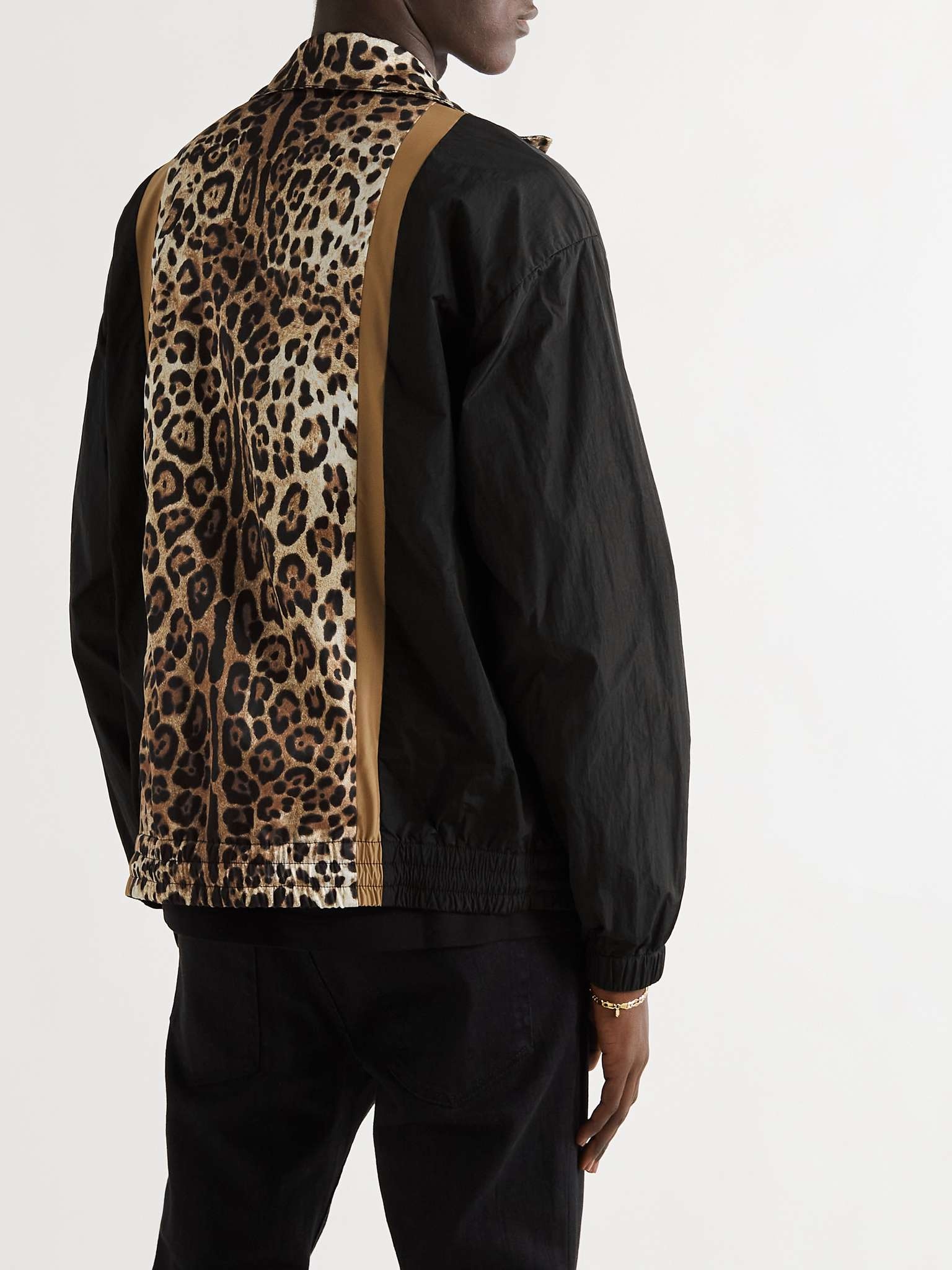 Colour-Block Leopard-Print Shell Jacket - 4