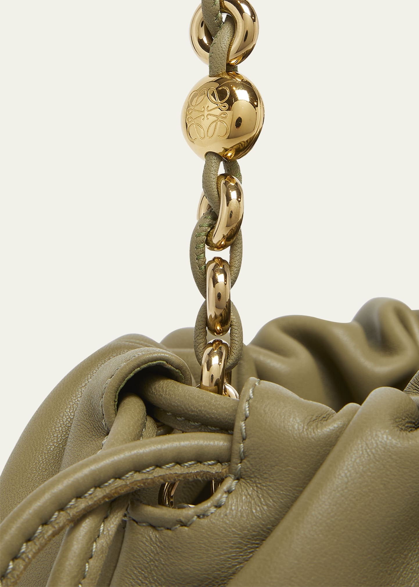 Flamenco Small Crossbody Bag in Napa Leather with Detachable Chain - 5