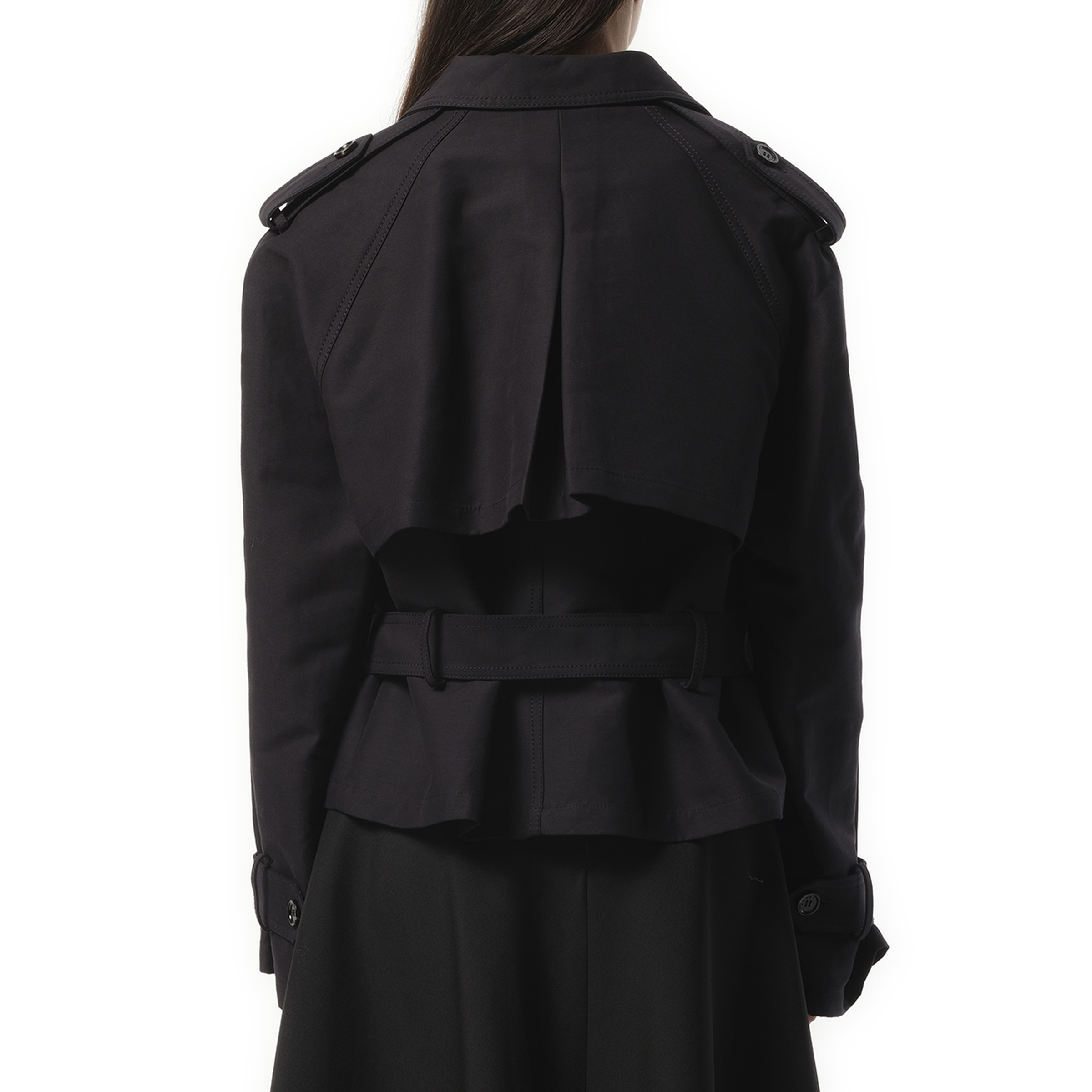 Short Trench Coat in Black - 6
