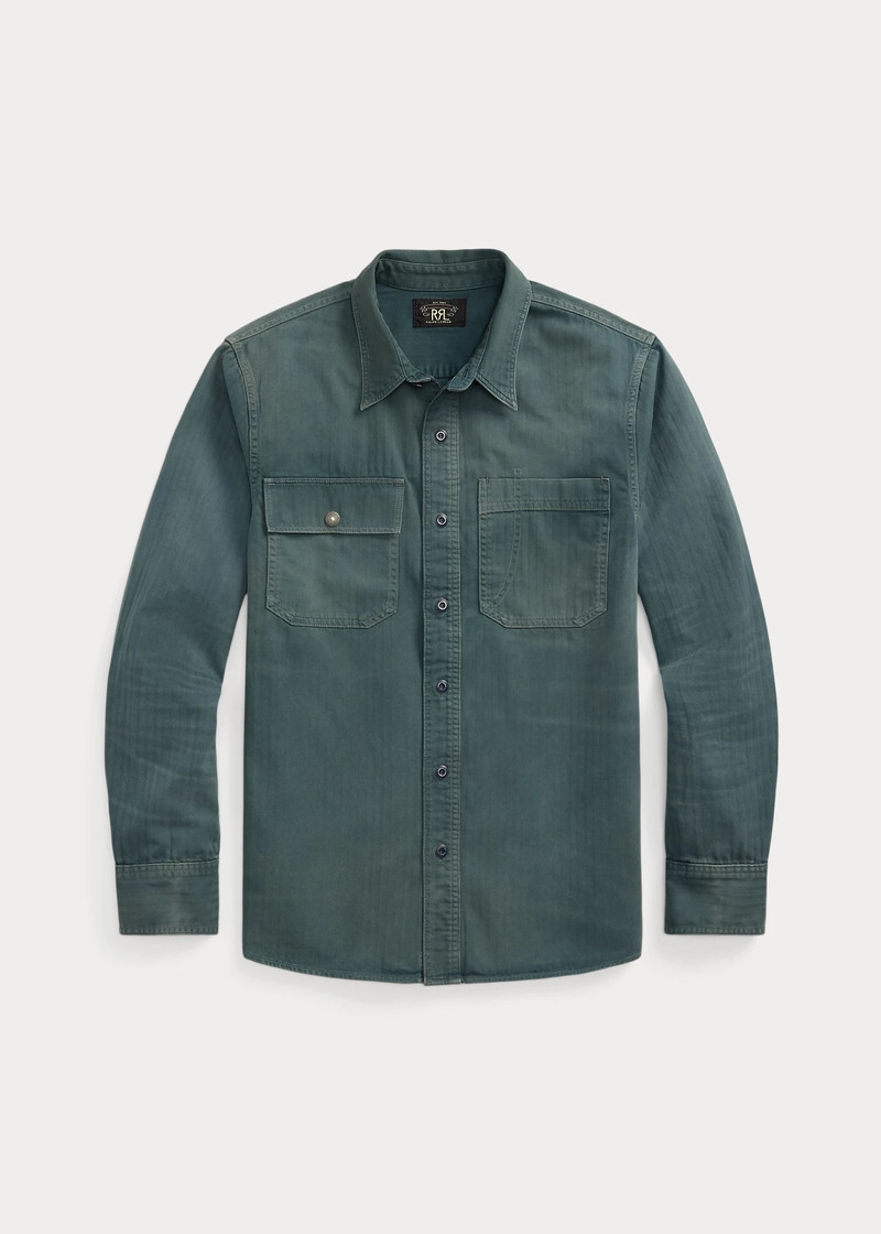 Garment-Dyed Herringbone Twill Workshirt 1