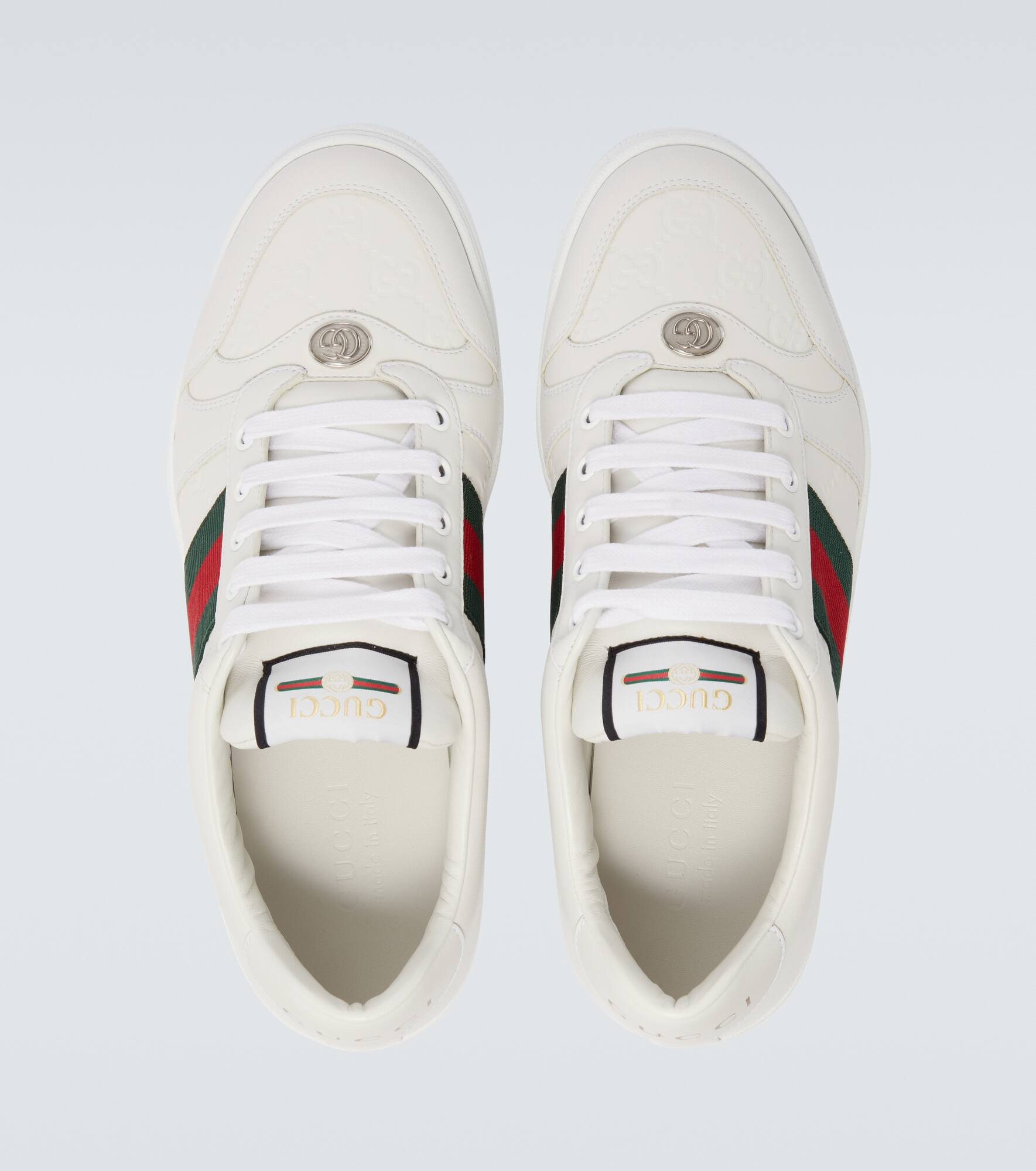 Screener debossed leather sneakers - 4