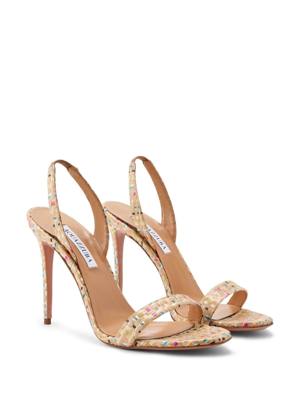 So Nude 105mm raffia sandals - 2