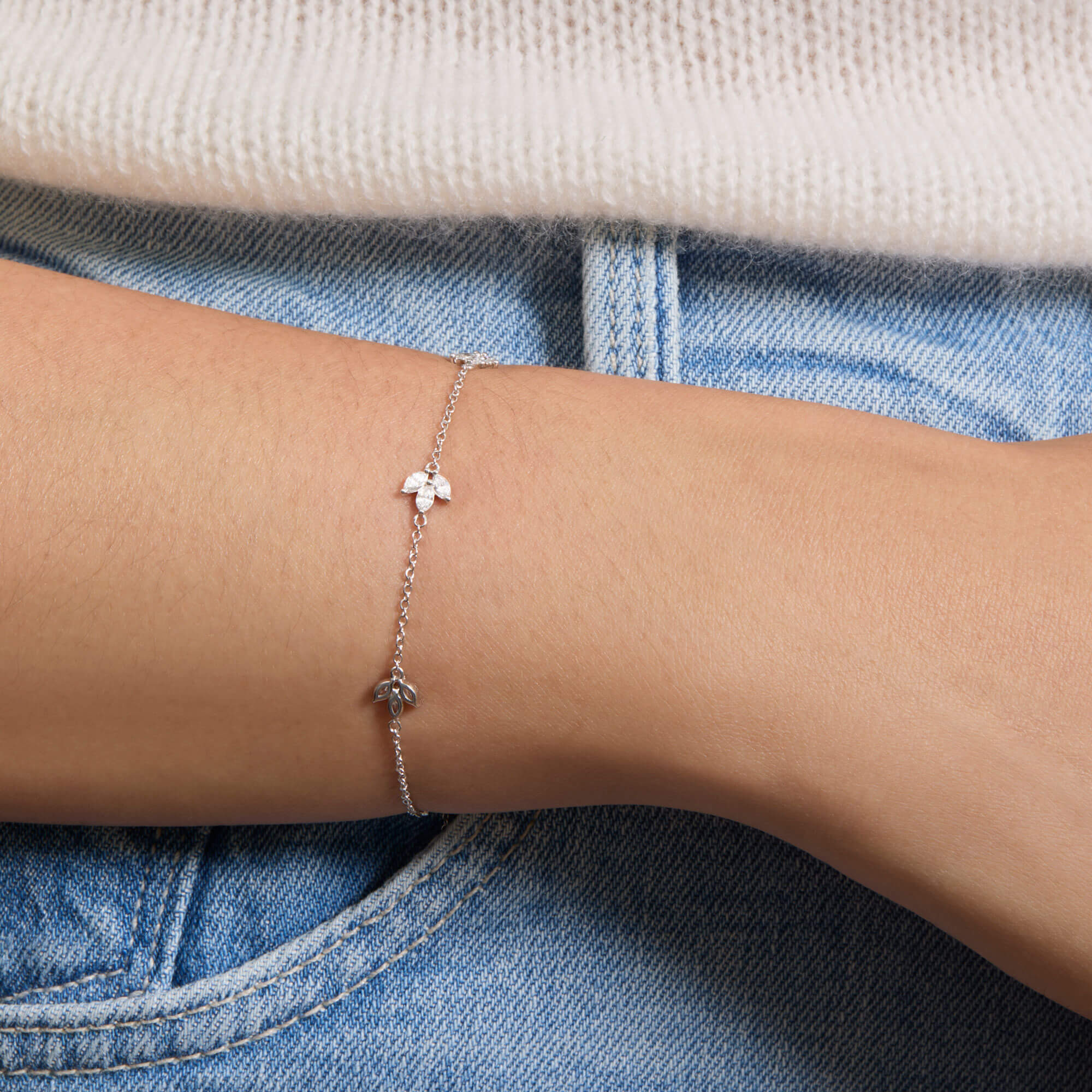 LAB-Created Diamond Fleur Bracelet - 2