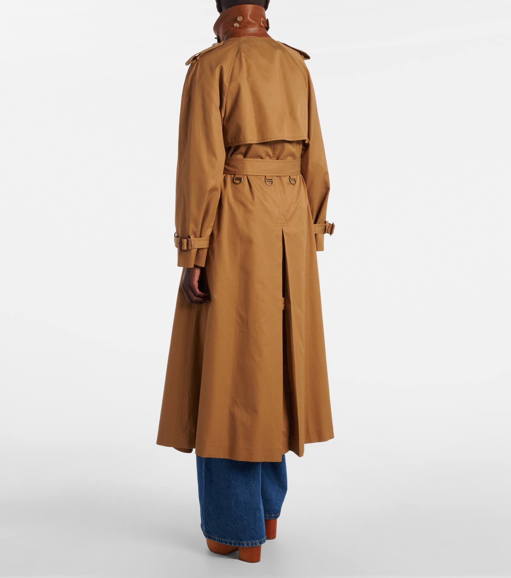 Cotton gabardine trench coat - 3
