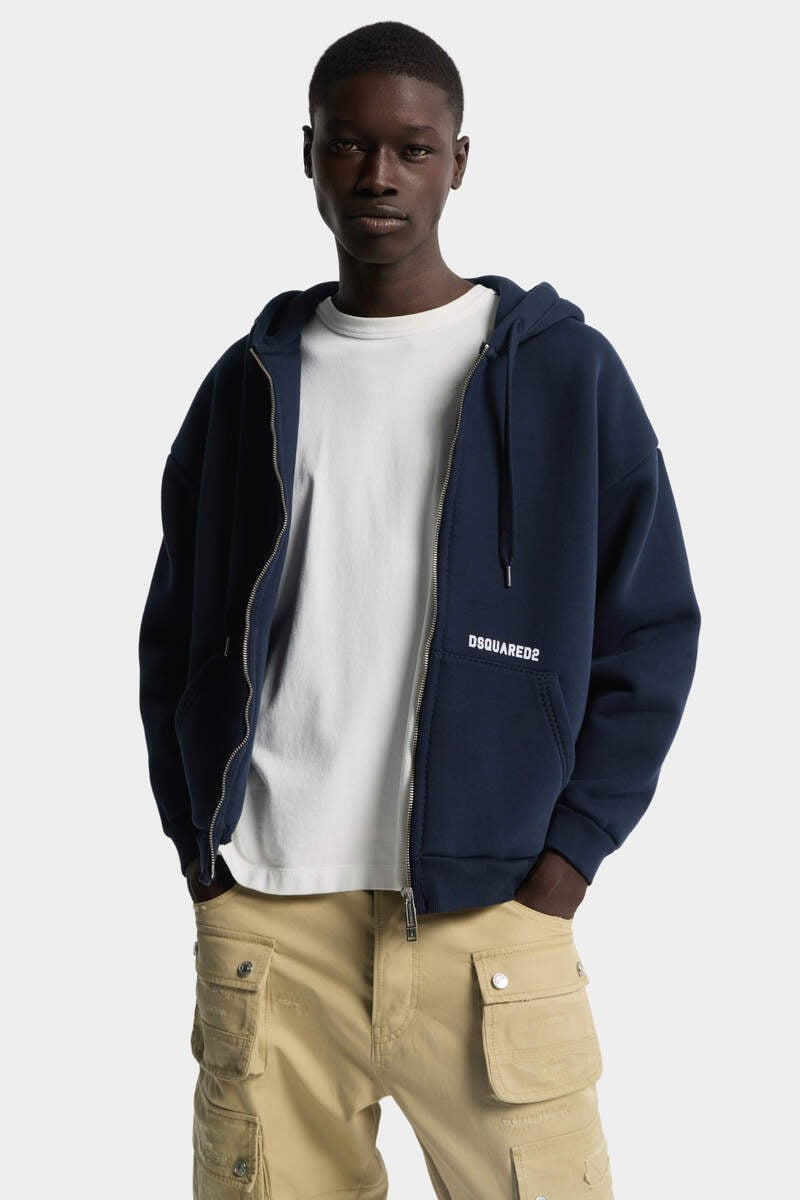 DSQUARED2 LOGO BOYFRIEND FIT ZIPPED HOODIE 3