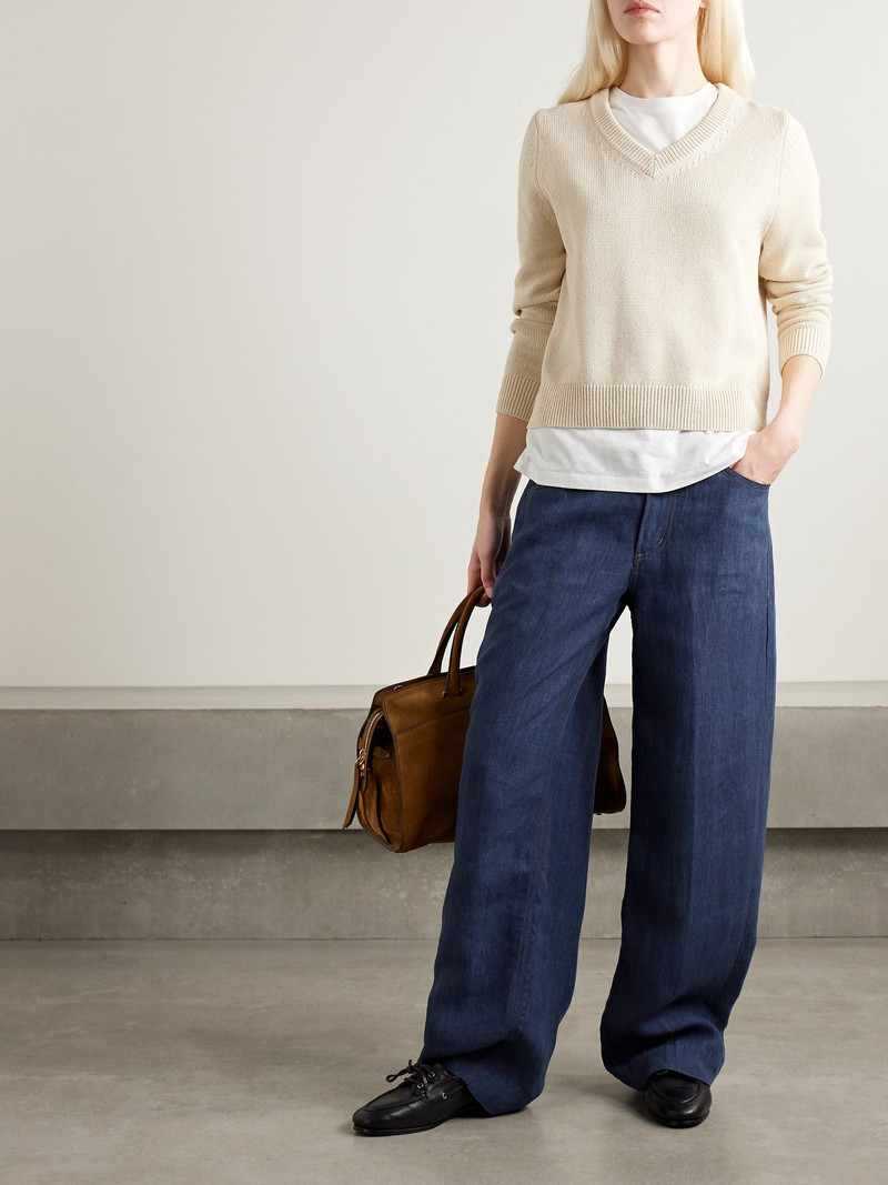 Citizens of Humanity + Argent Ayla Baggy linen wide-leg pants Blue outlook