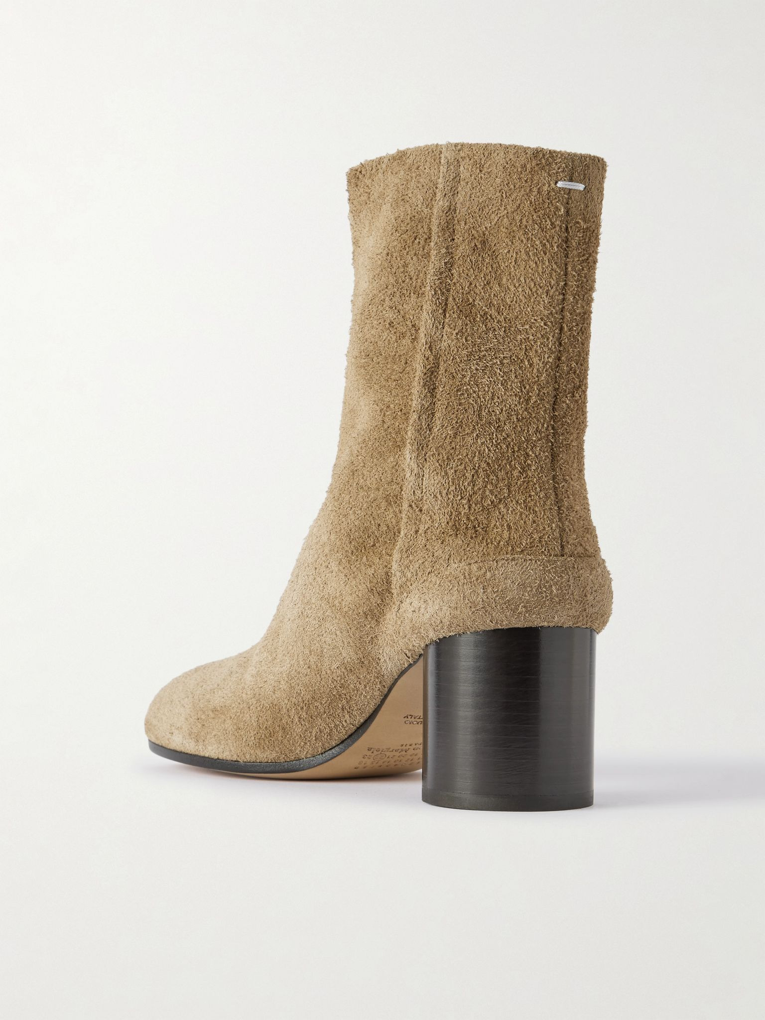 Tabi split-toe suede ankle boots Camel - 3