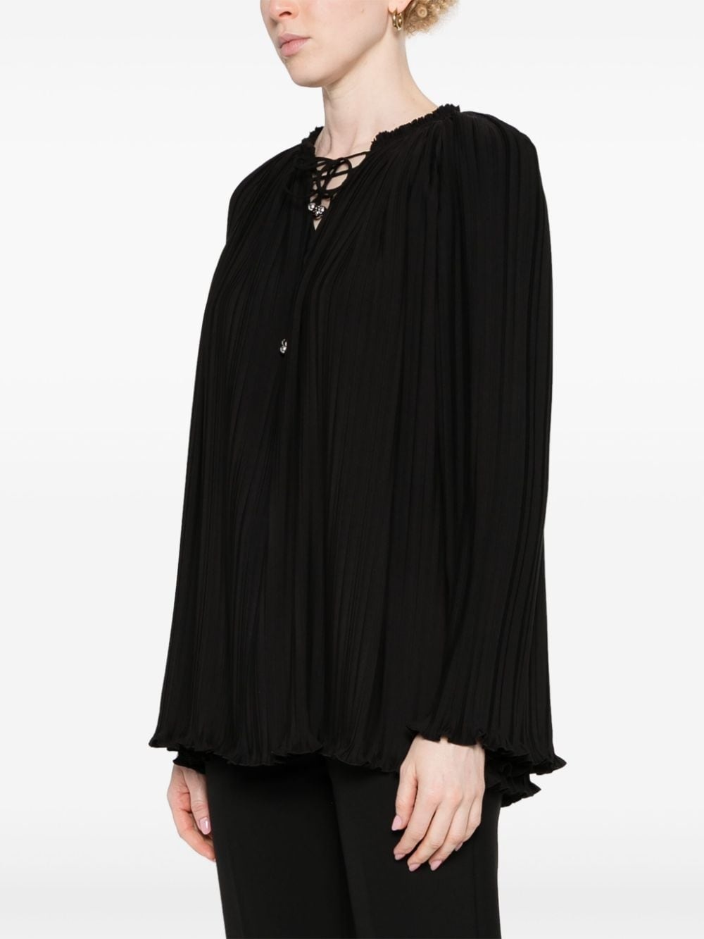 long-sleeve pleated blouse - 3