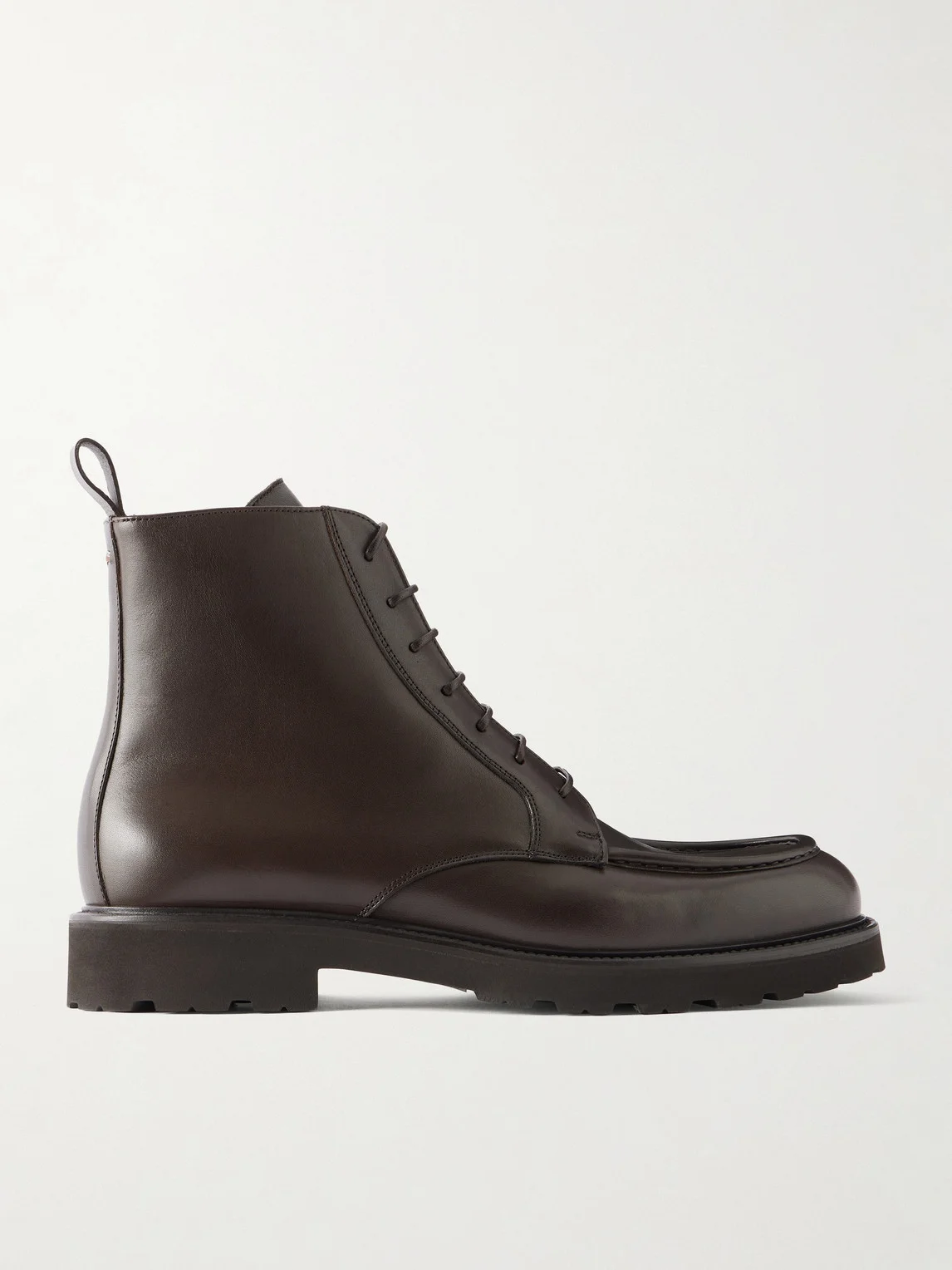 Leather Lace-Up Boots - 1