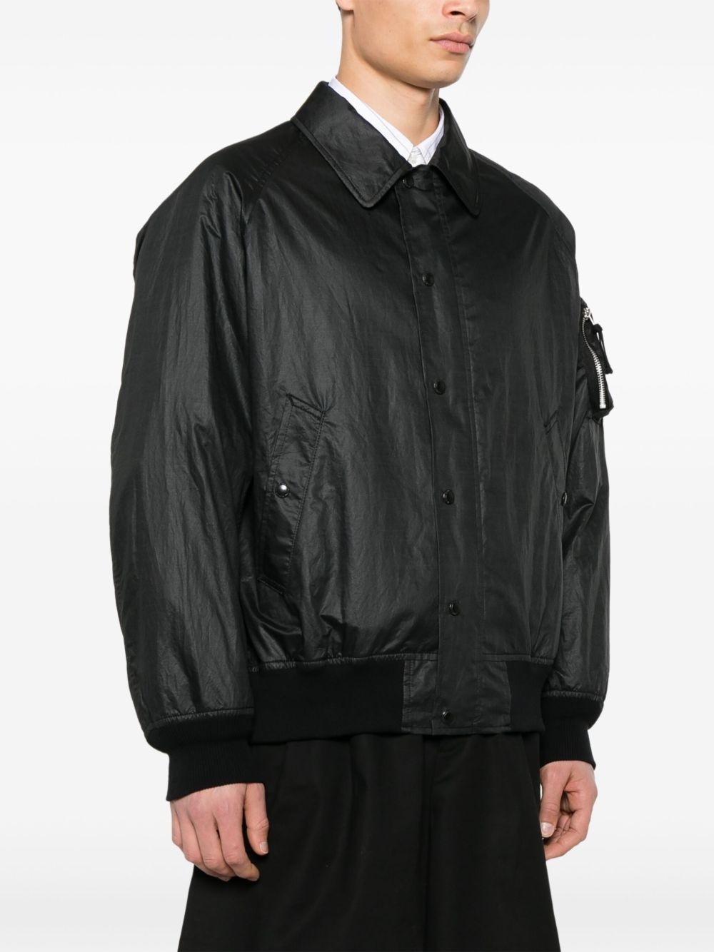 crinkled-finish bomber jacket - 3