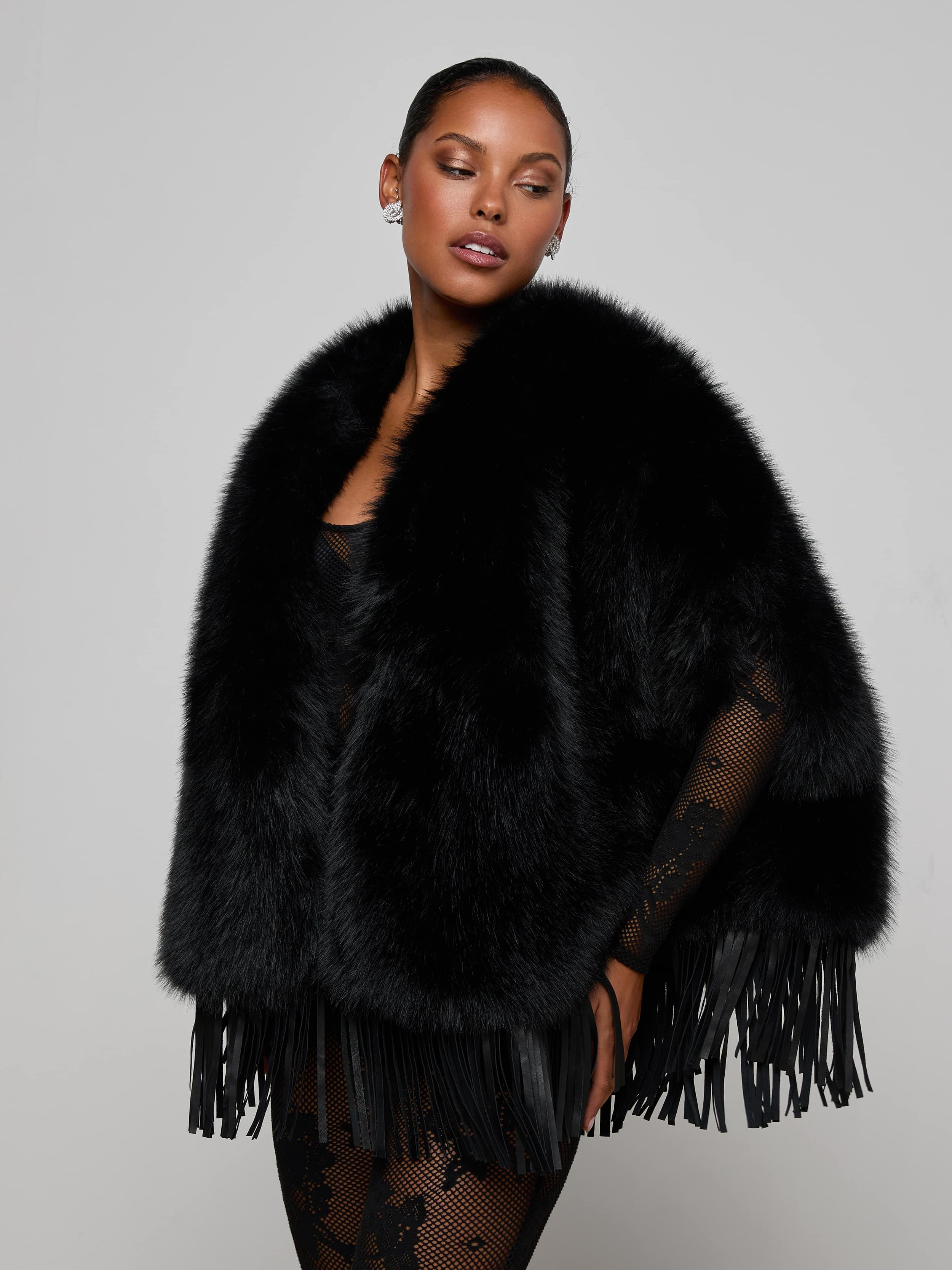 Nathalia Faux Fur Cape - 4