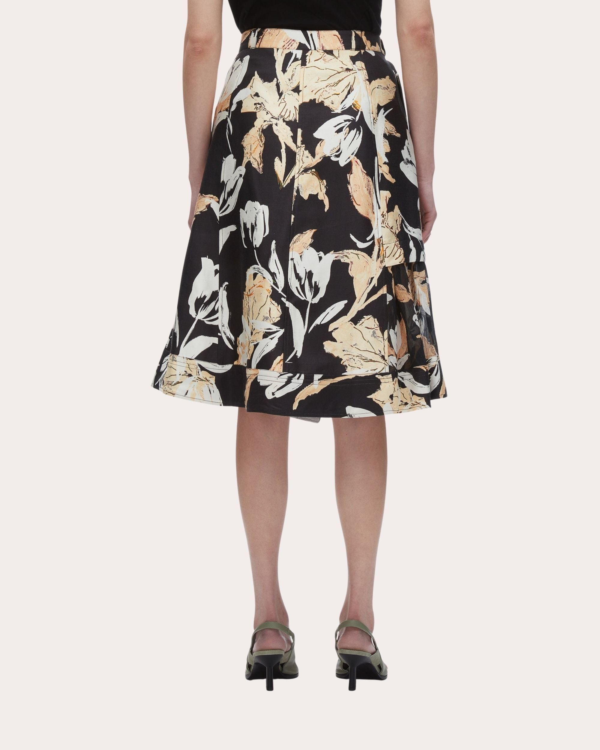 Joyful Tulips Layered A-Line Skirt - 2