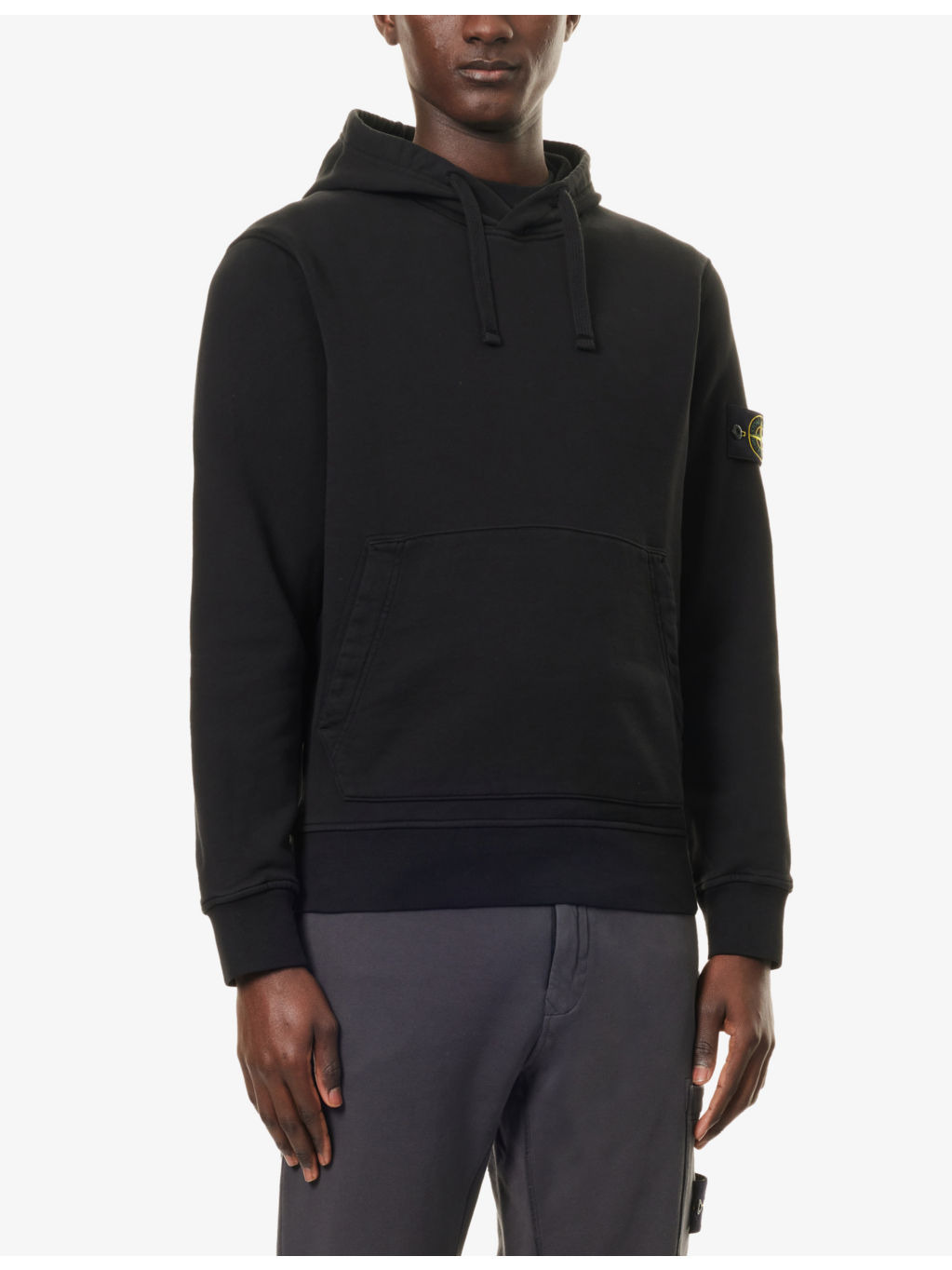 Kangaroo-Pocket Brand-Badge Cotton-Jersey Hoody - 3