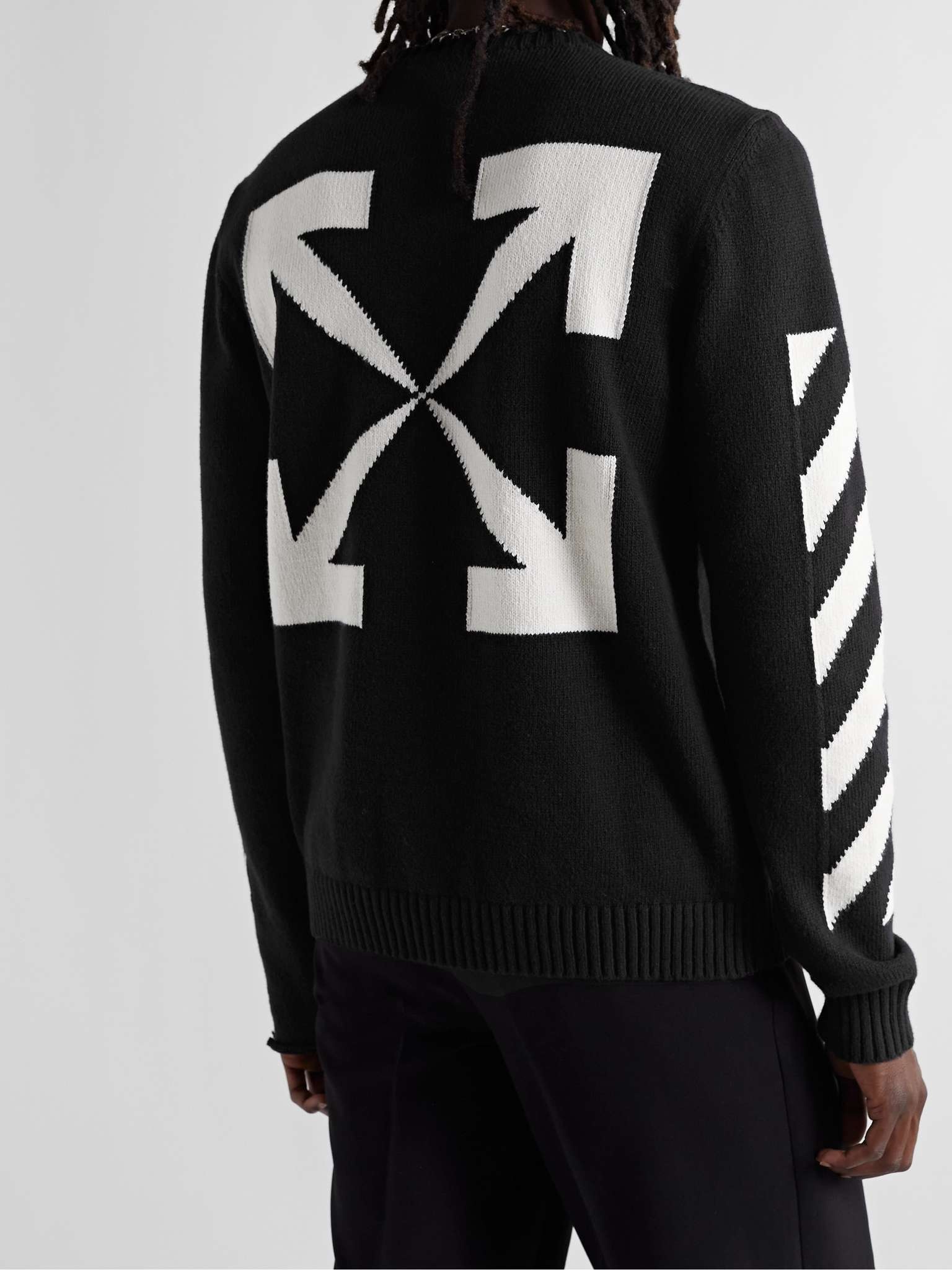 Logo-Detailed Jacquard-Knit Cotton-Blend Sweater - 4