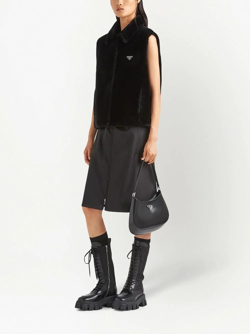 reversible shearling gilet - 2