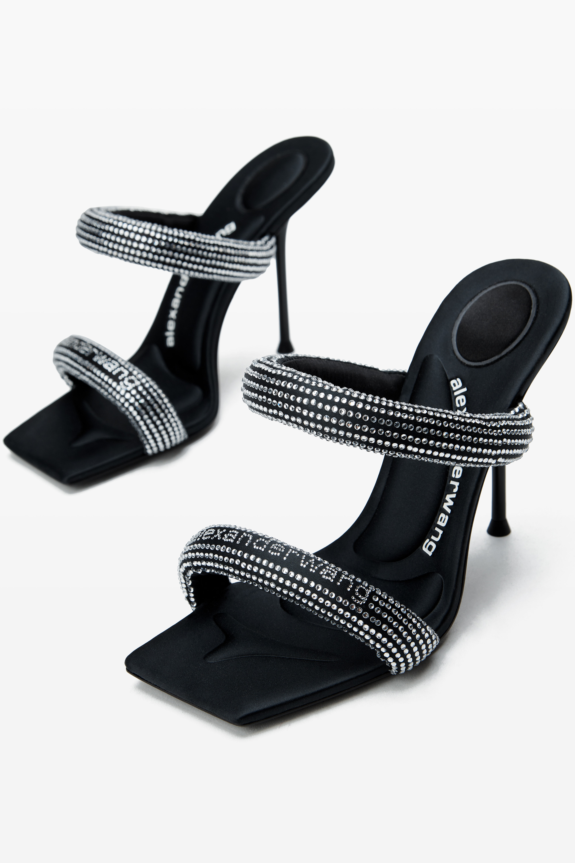 black crystal hotfix julie tubular sandals - 2