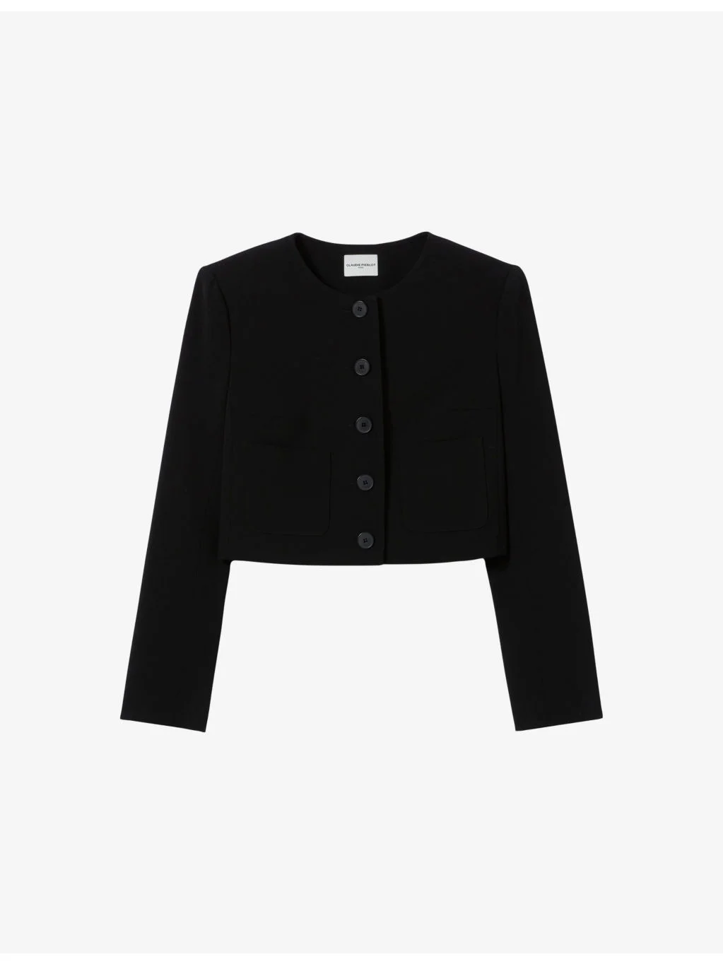 Short Round-Neck Woven Jacket - 1
