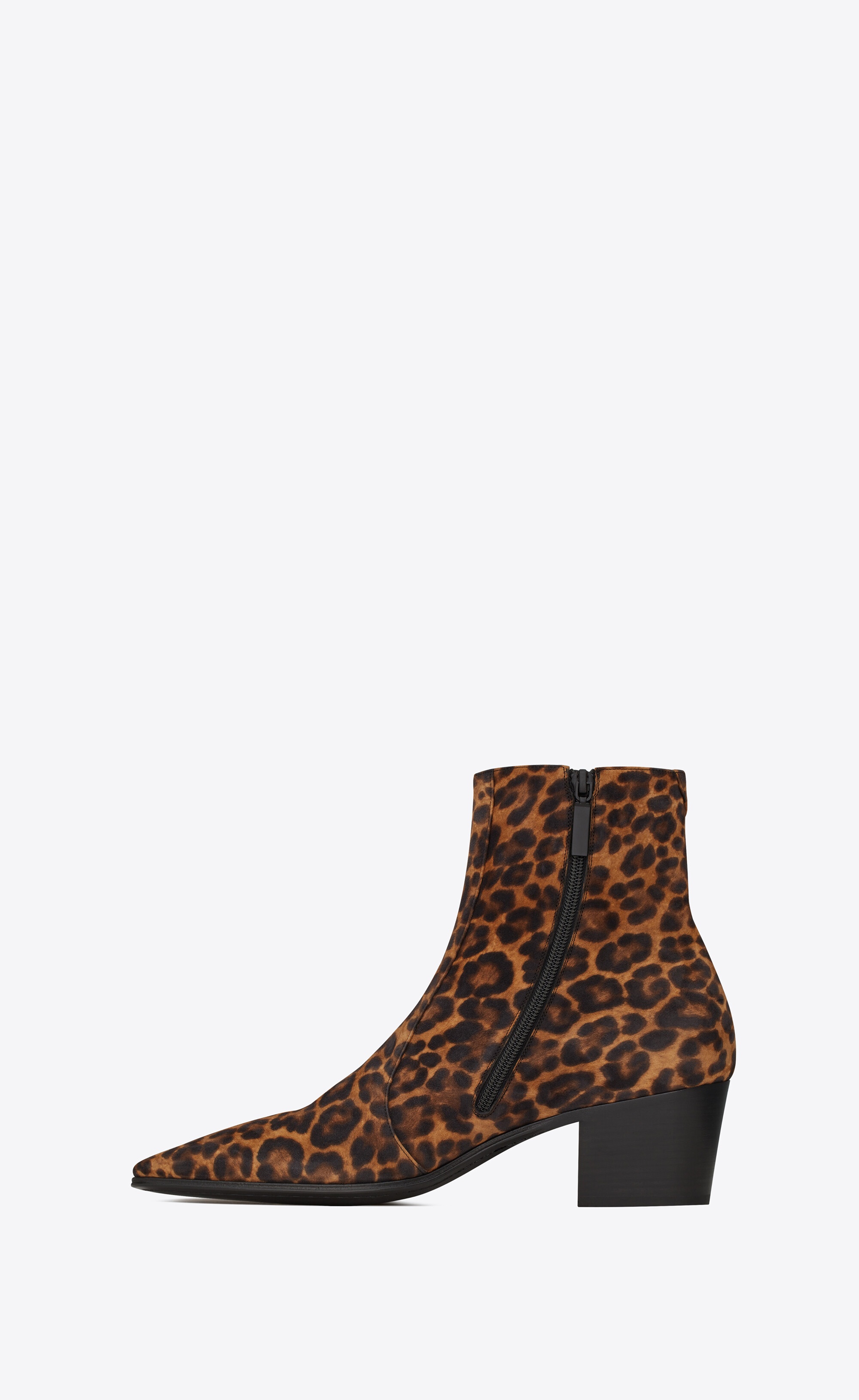 vassili zipped booties in leopard-print suede - 3