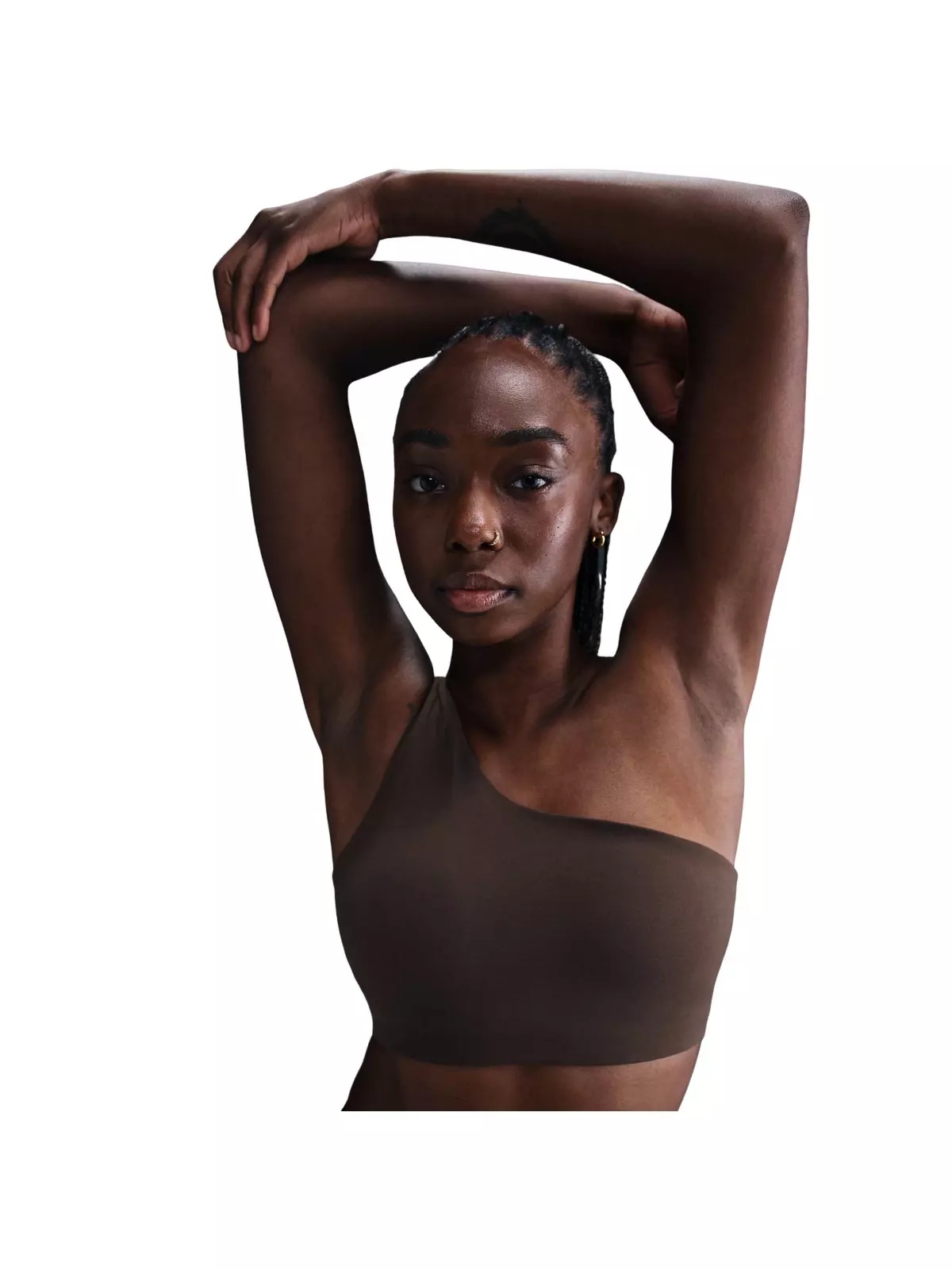 Women's Zenvy Asymmetrical Light-Support Padded Sports Bra-Brown - 1