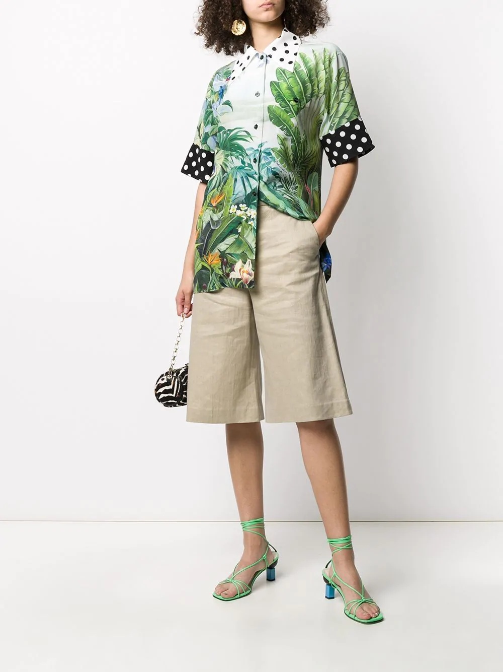 oversized tropical print shirt - 2