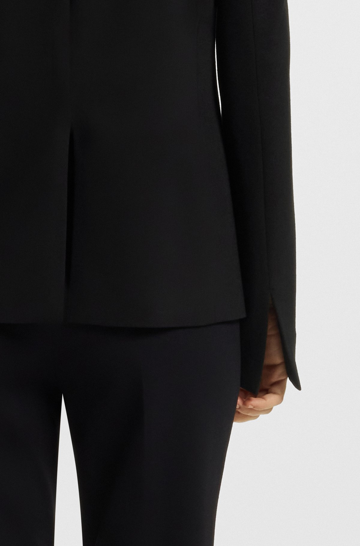 COLLARLESS REGULAR-FIT BLAZER WITH HARDWARE BUTTON - 6